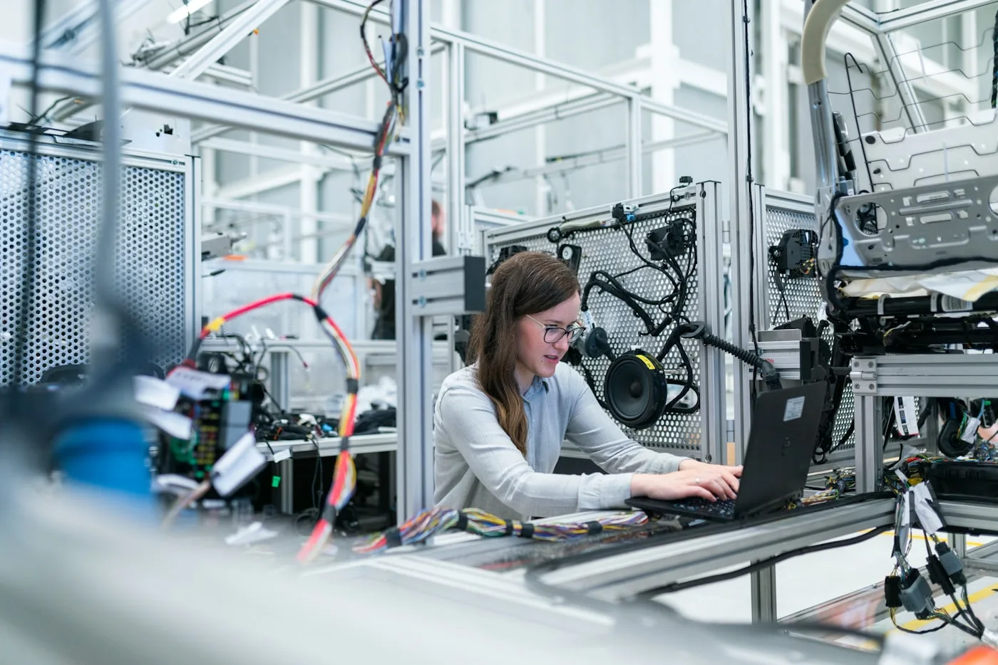 Engineer running quality control on a Turkish production line